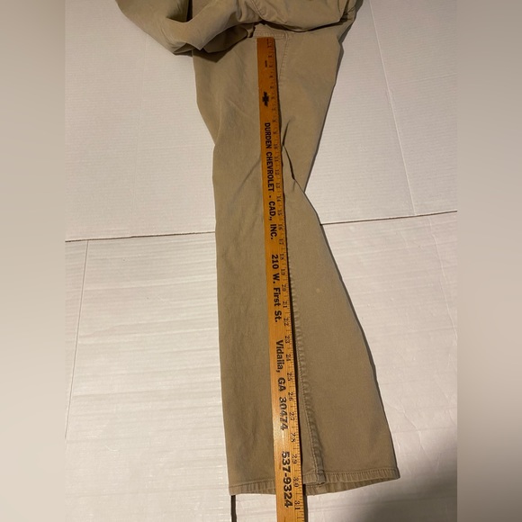 Old Navy size 10 women’s tan corduroy mid-rise stretch bootcut flap pocket jeans - Picture 6 of 10